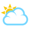 Sun Behind Large Cloud emoji on Emojione